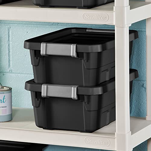 Black 6-Pack Plastic Stacker Tote Storage Bin E426396