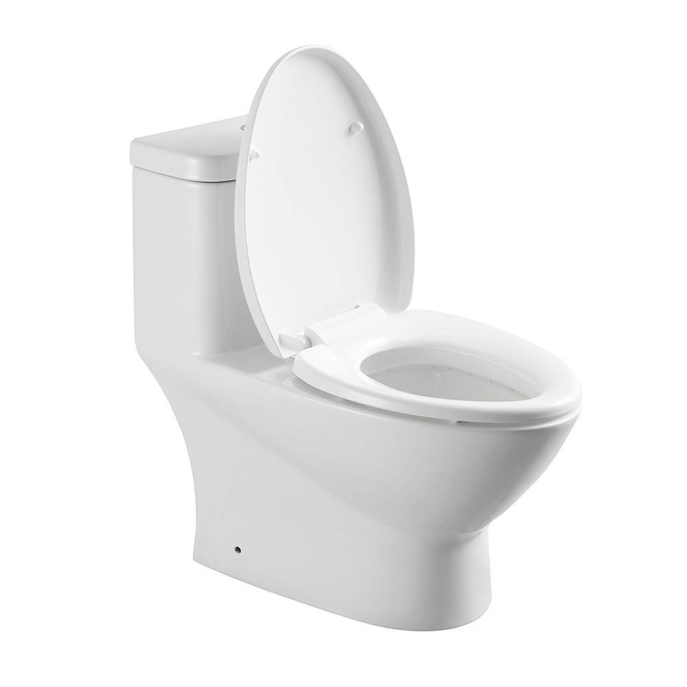 One-Piece Dual Flush Toilet with Soft Close Seat Y142