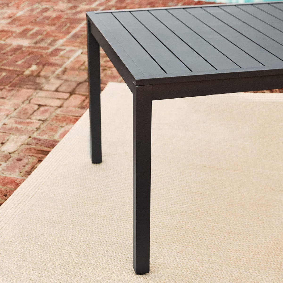 7-Piece Gray White Sling Chairs and Dining Table Outdoor Furniture R16051