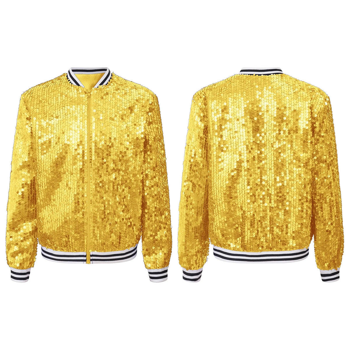 Gold 14 Girls Sparkle Bomber Flight Jacket W531