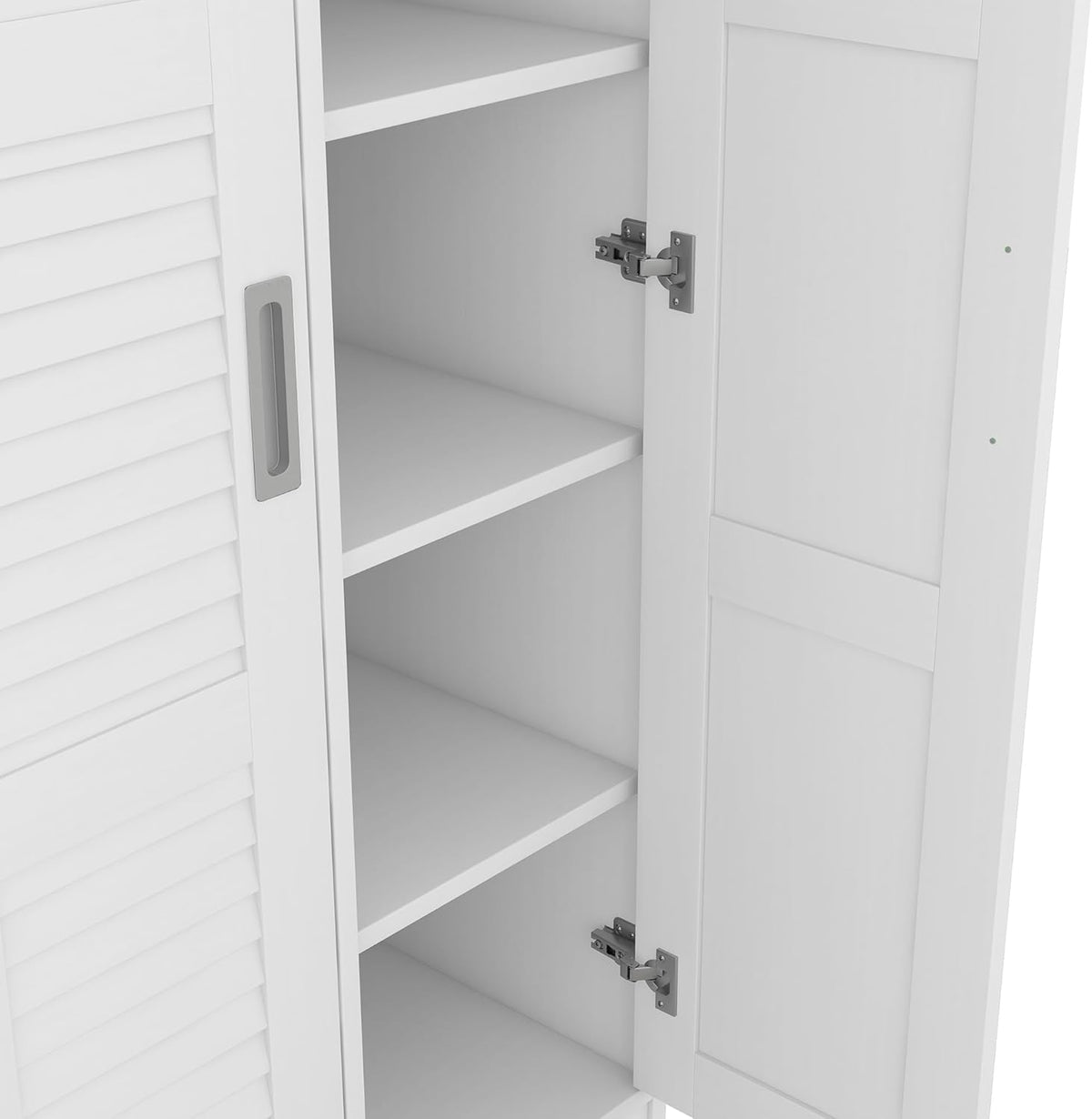 White 3 Doors Wood Wardrobe with Storage Shelves and Hanging Rail Q799