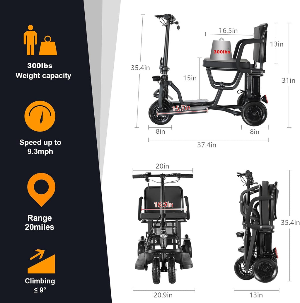 Ultra Lightweight Folding Electric Scooter with Seat N137
