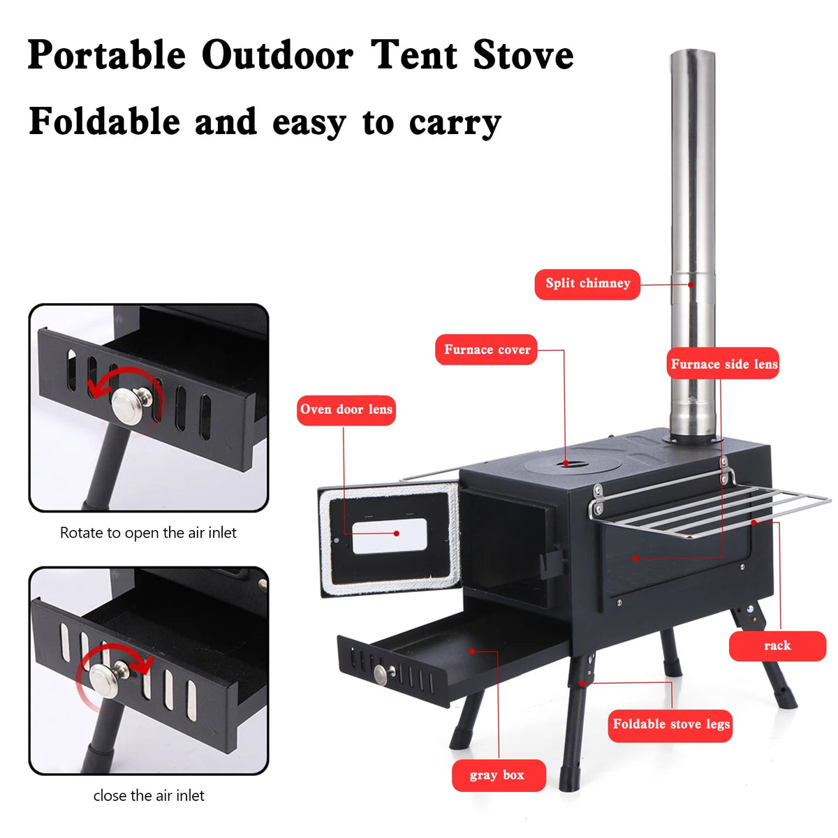 Outdoor Wood Burning Stove with Pipe V402