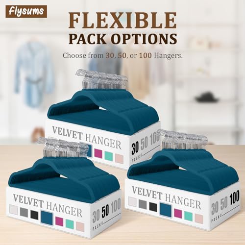 50 Pack Black Rubber Coated Plastic Hangers G105
