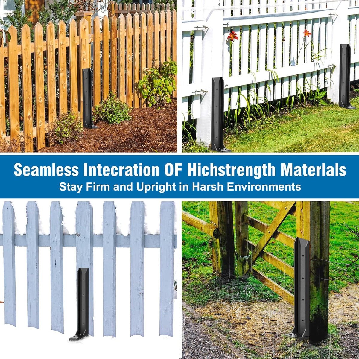 2 Pcs Heavy Duty Fence Post Repair Kit T652166