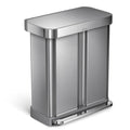 58 Liter Stainless Steel Dual Compartment Recycler Step Trash Can J821962