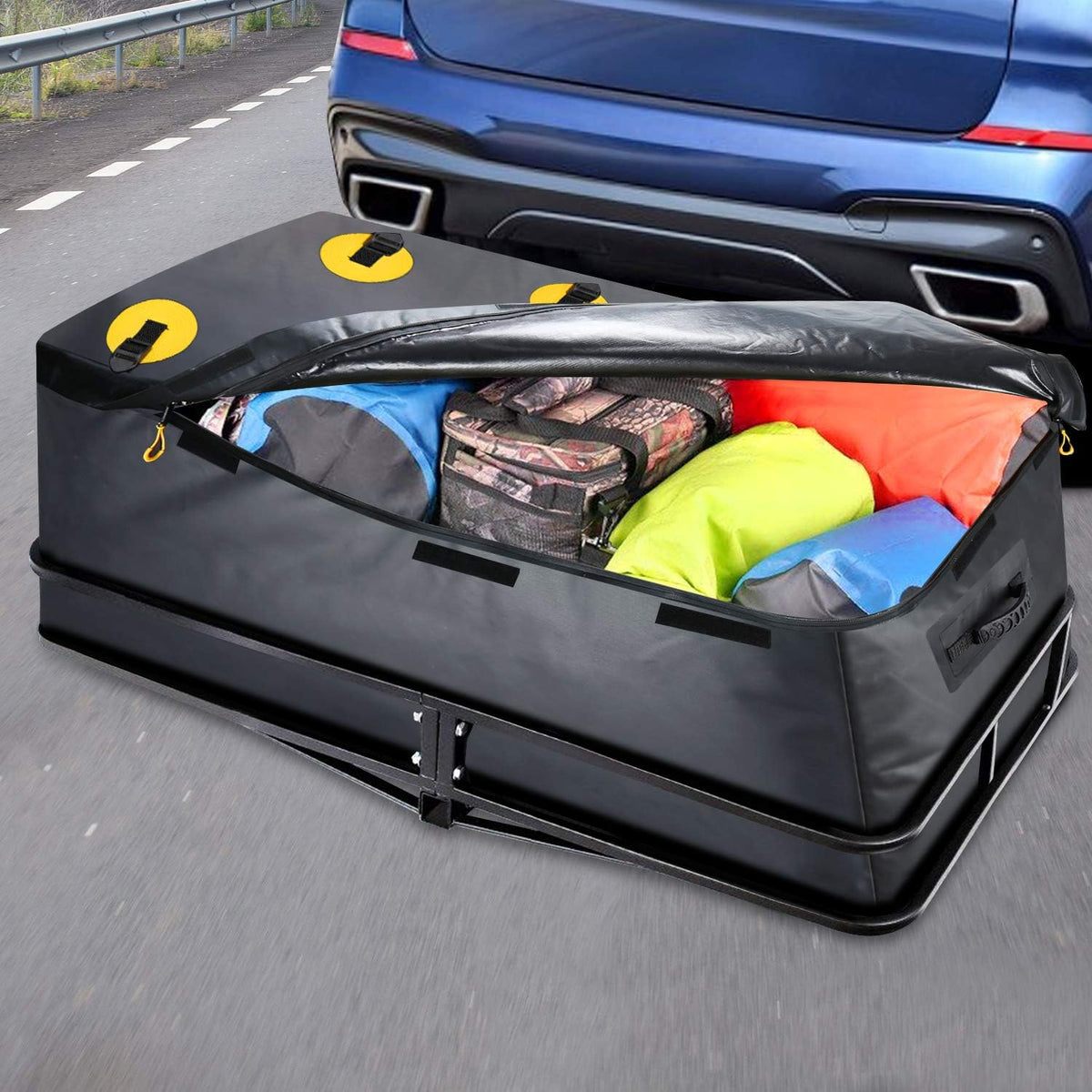 100% Waterproof 22 Cu Ft Cargo Carrier Bag with 6 Reinforced Straps J432056