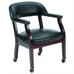 Black Guest Chair with Casters Y45346