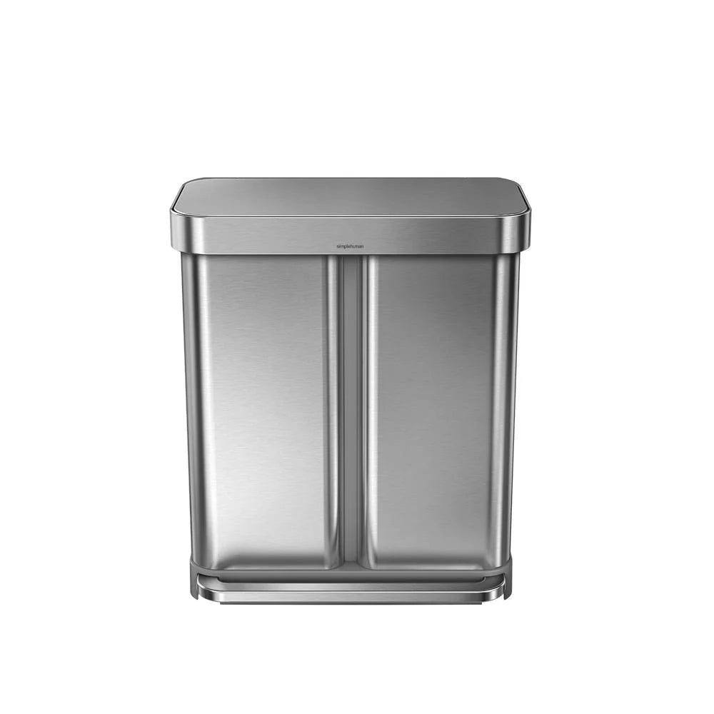 58 Liter Stainless Steel Dual Compartment Recycler Step Trash Can J821962