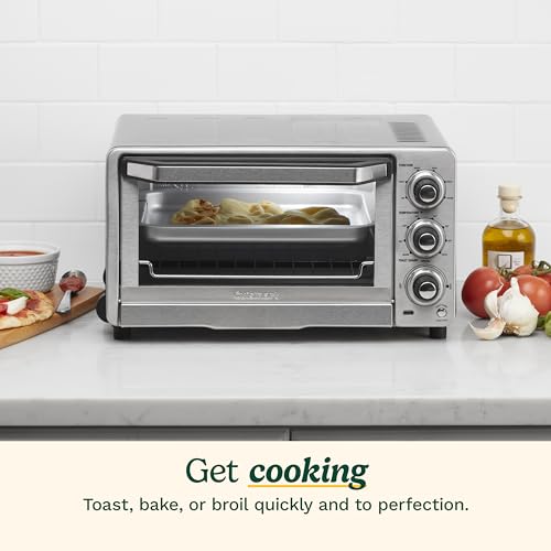Brushed Stainless and Black Toaster Oven Broiler D8795