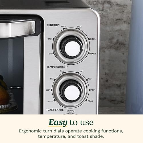 Brushed Stainless and Black Toaster Oven Broiler D8795