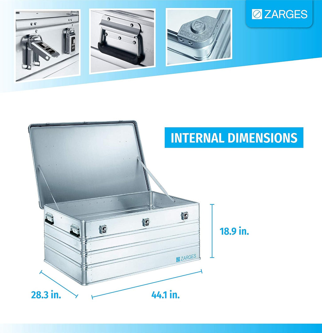 Aluminum Hard Protective Carrying Case, Stackable Storage, Safe Lock Box (44.1 x 28.3 x 18.9 Inches) H5523