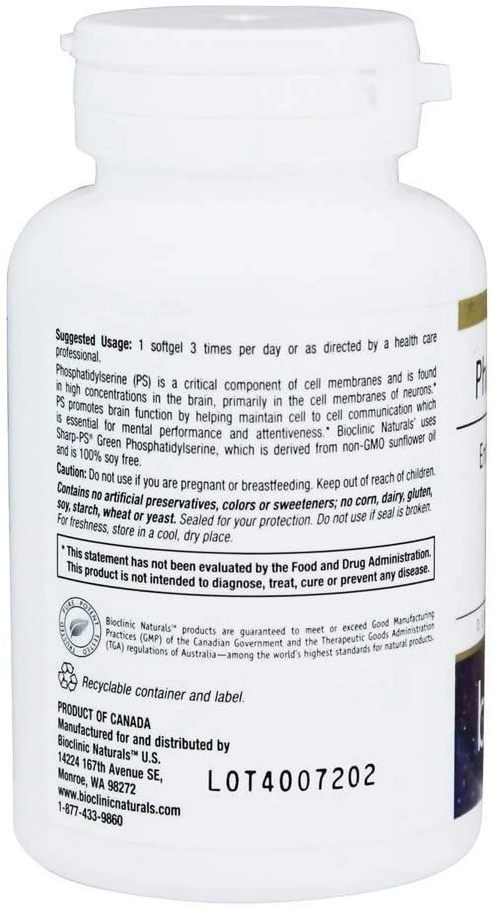 Phosphatidylserine 100mg 60 gels S910