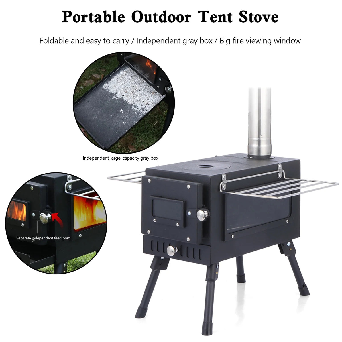Outdoor Wood Burning Stove with Pipe V402