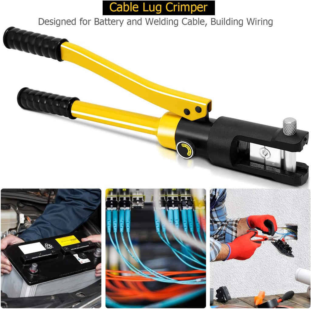 16 Ton Hydraulic Wire Crimper with 11 Dies D40627