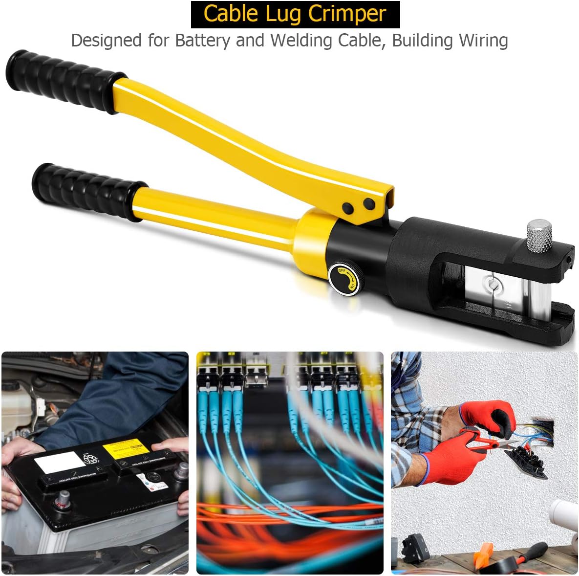 16 Ton Hydraulic Wire Crimper with 11 Dies D40627