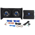 800 Watt Dual 8x22 Car Subwoofer Enclosure with Mono Amplifier and Amp Kit K168