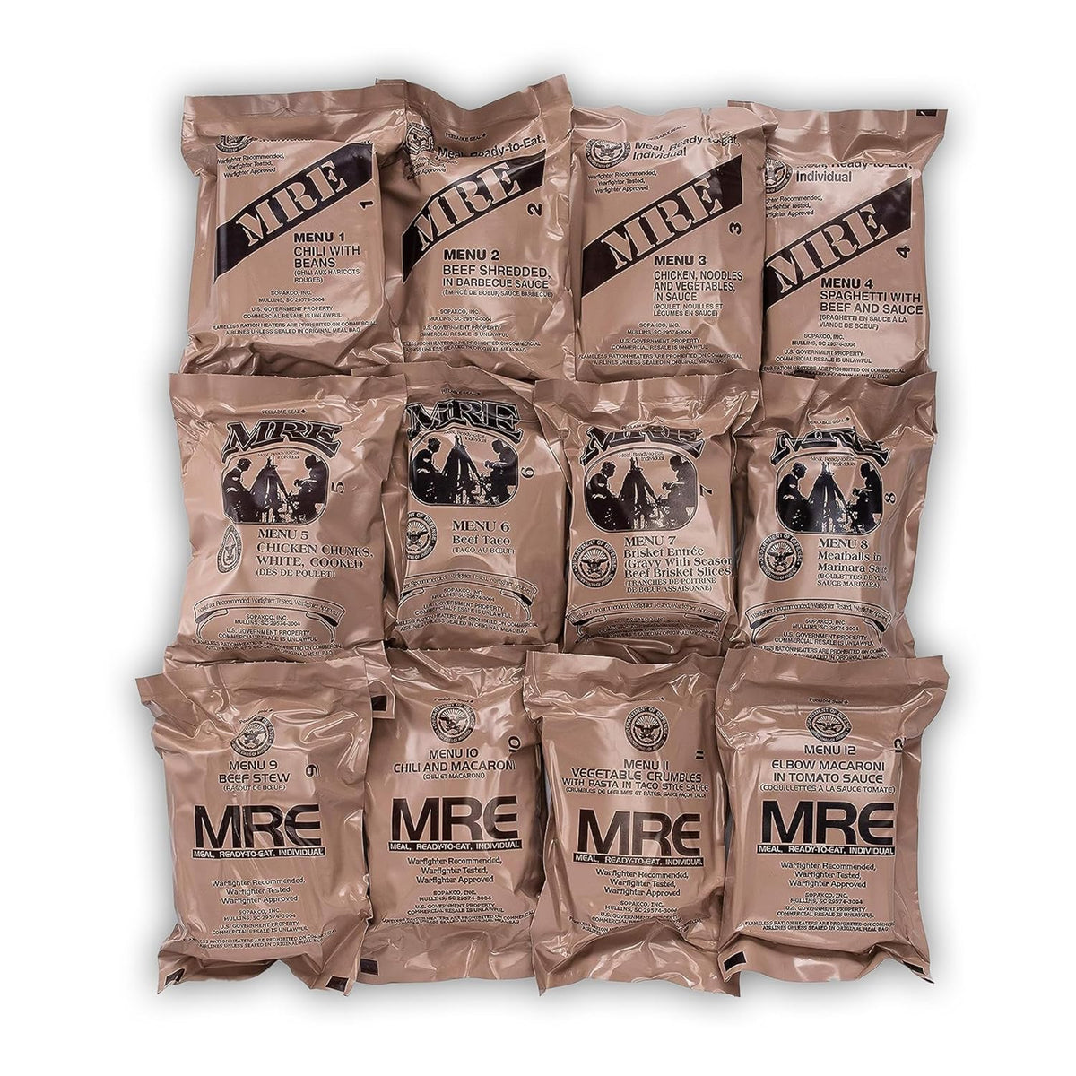 12ct US Military Surplus MRE Meals Ready to Eat Y7276