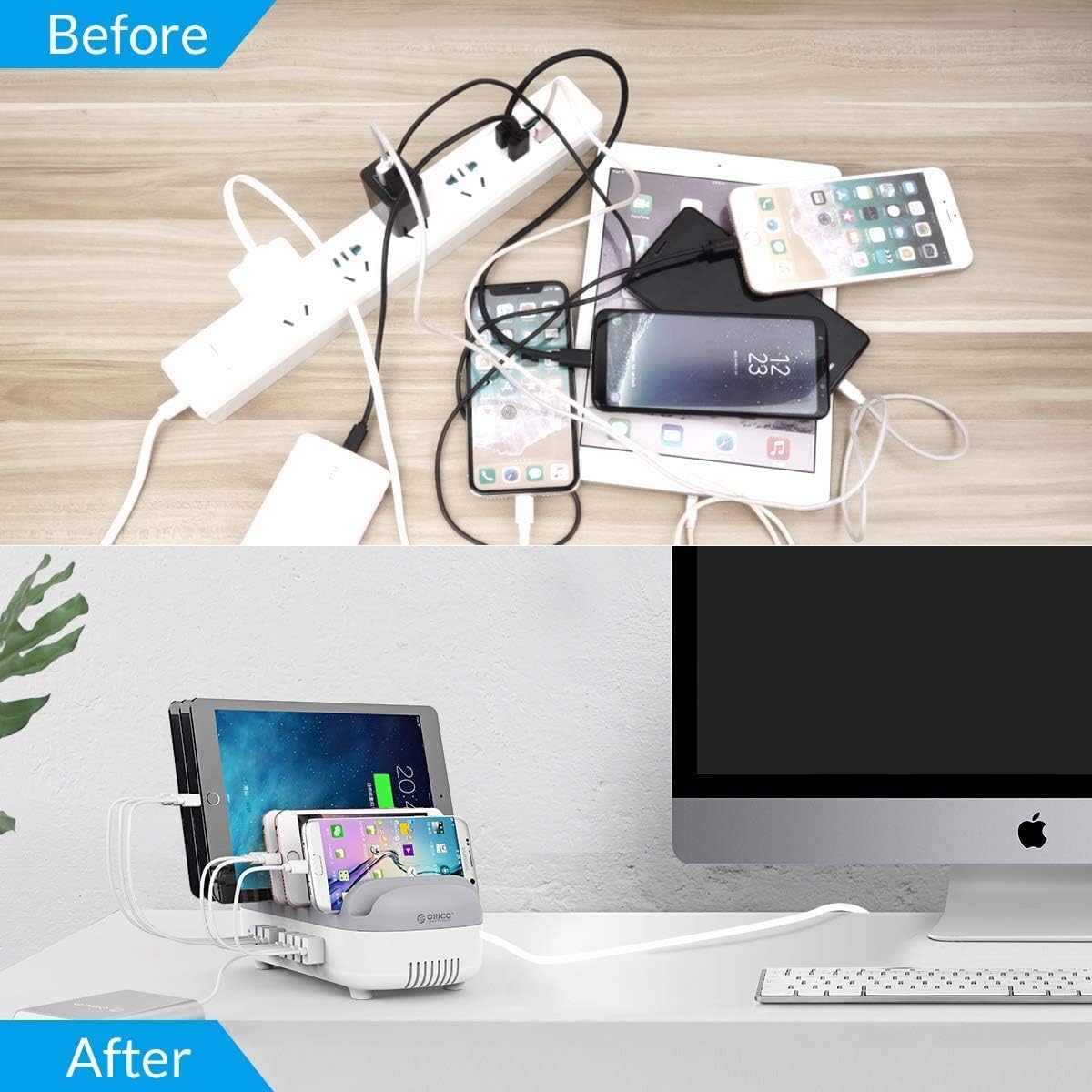 120W Charging Station with 10 USB Smart Ports, Pack of 2 U787393