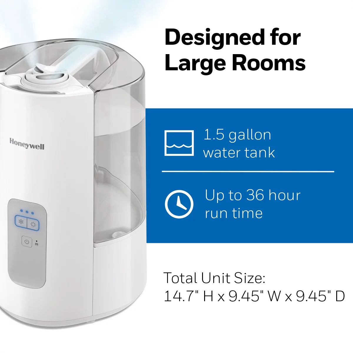 White Cool Warm Mist Humidifier, 600 sq ft V525756