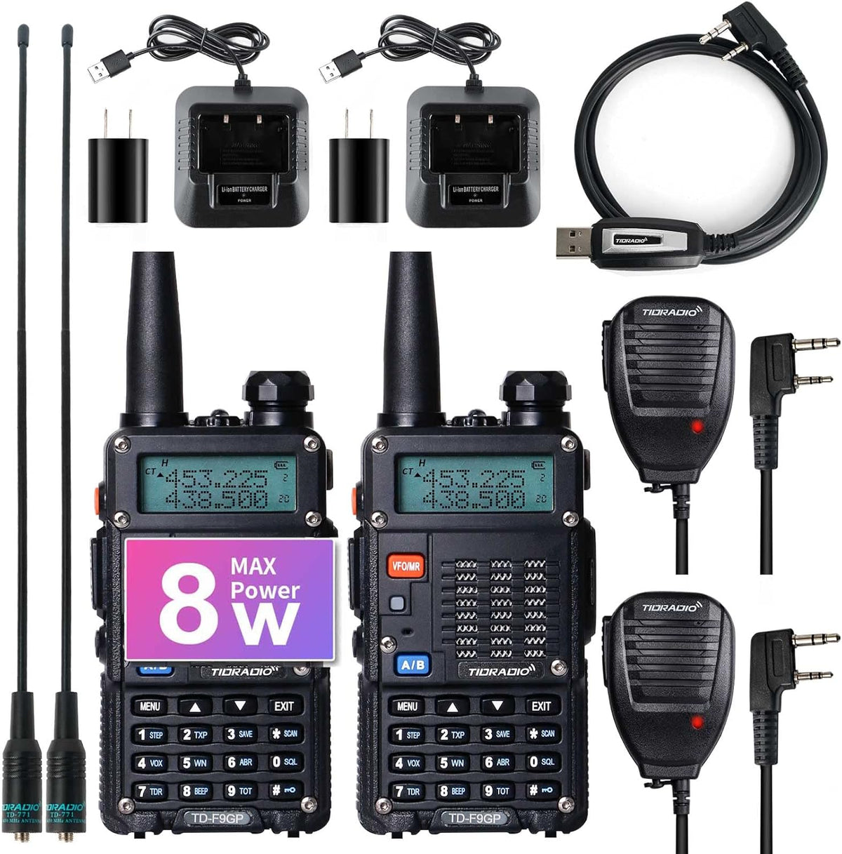 Handheld High Power 2 Way Radio with Programming Cable E35833