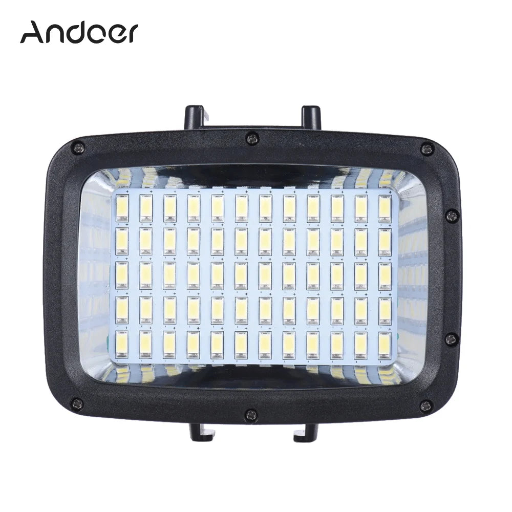 Ultra Bright 1800LM 3 Modes Waterproof Underwater 40m 5500K 60pcs Diving Fill-in Video Light with Hot Shoe Mount S8522