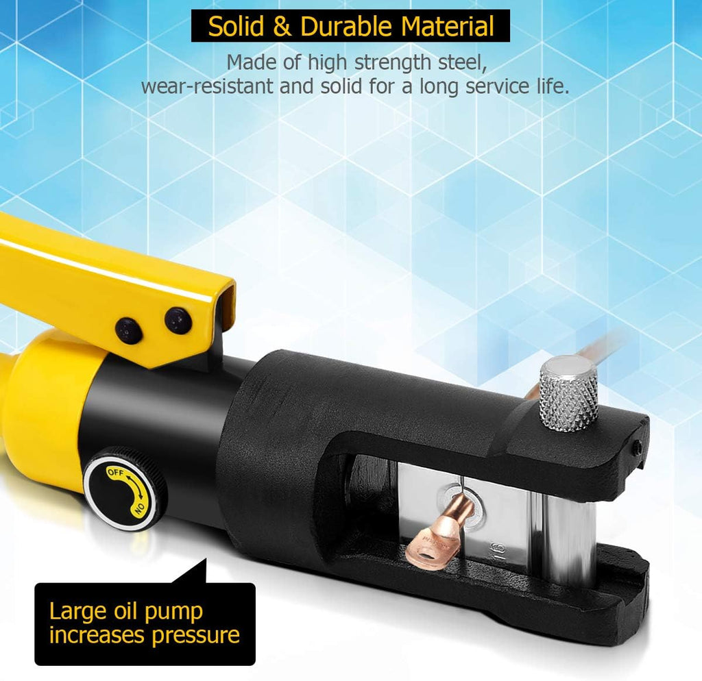 16 Ton Hydraulic Wire Crimper with 11 Dies D40627