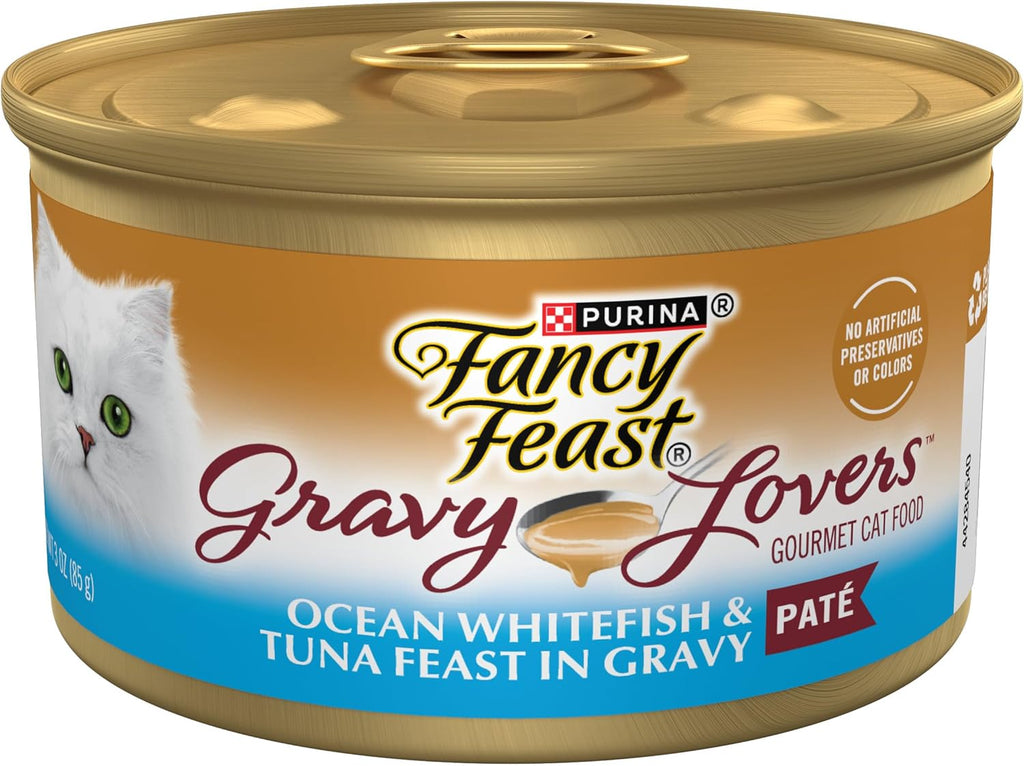 Ocean Whitefish and Tuna Feast Pate Wet Cat Food Gravy - (Pack of 24) 3 oz. Cans E850