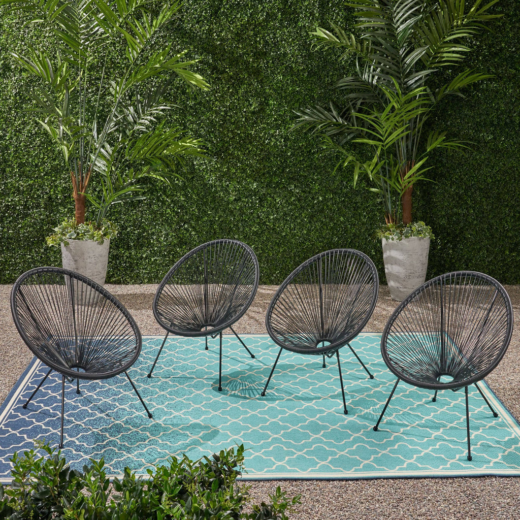 White String Weave Chair Set of 4 Y7038