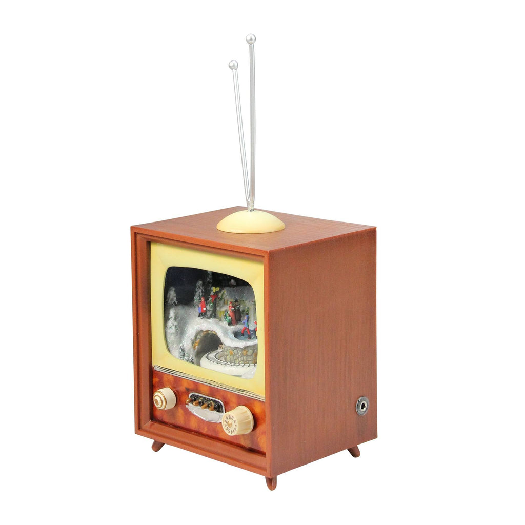 Brown Musical TV with Revolving Train W20022