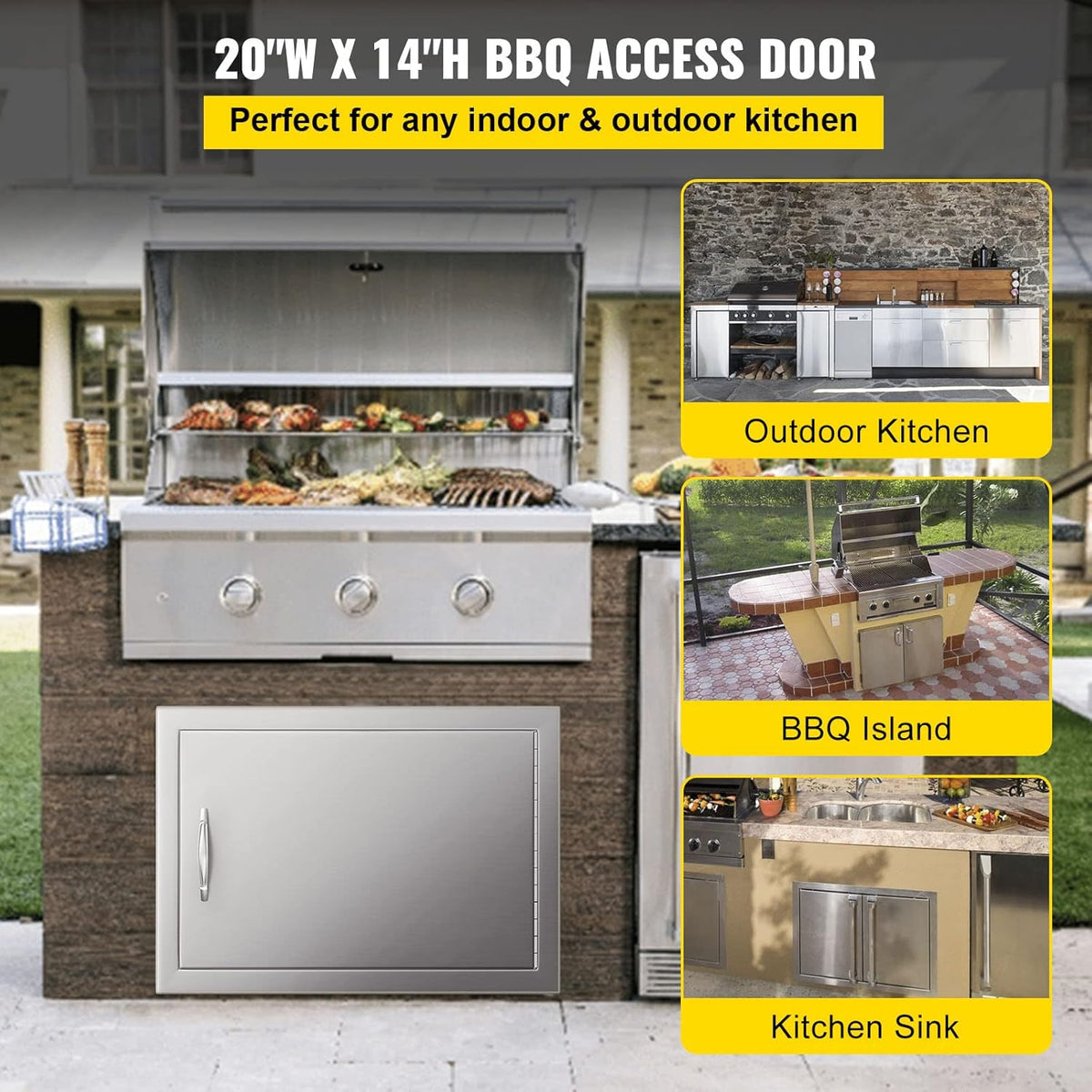 Stainless Steel BBQ Access Door 20W x 14H Inch G412009