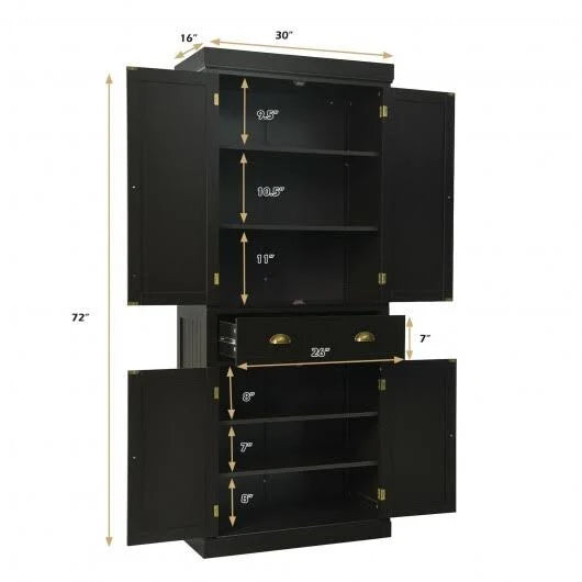 Freestanding Kitchen Cabinet with Adjustable Shelves G72203
