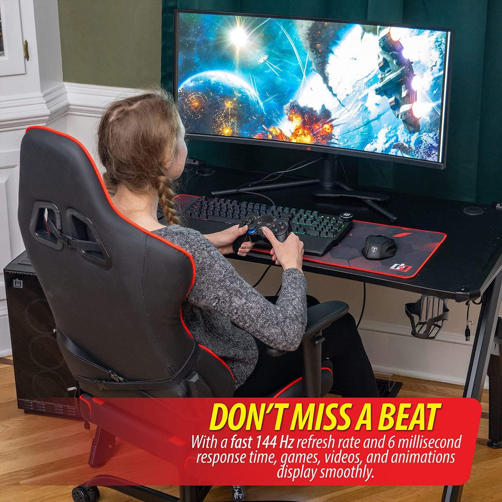 34" Ultrawide Curved Monitor, 144Hz, HDR10, 4000:1 Contrast Ratio, 99% sRGB, Adaptive Sync Z183201