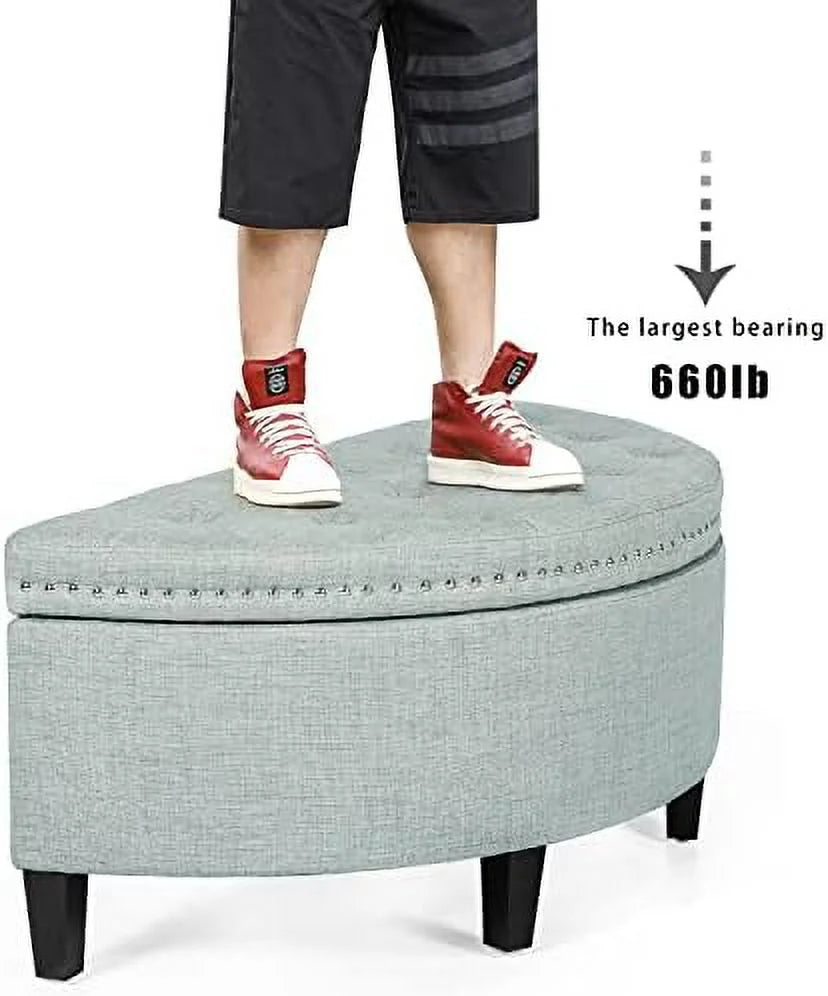 PU Leather Tufted Ottoman Bench L7368