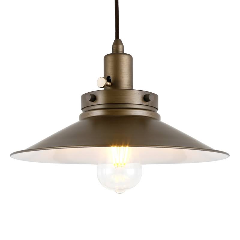 Brushed Brass Wide Brim Floor Lamp with Pulley System Y30873