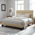 Queen Size Fabric Upholstered Platform Bed Frame B882848
