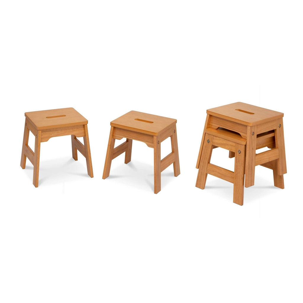 Natural Wooden Stools - Set of 4 A404628