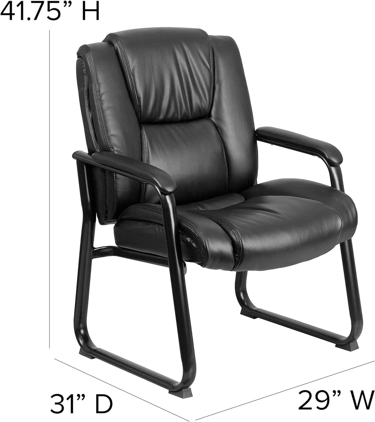 Black Leathersoft Reception Chairs L85994
