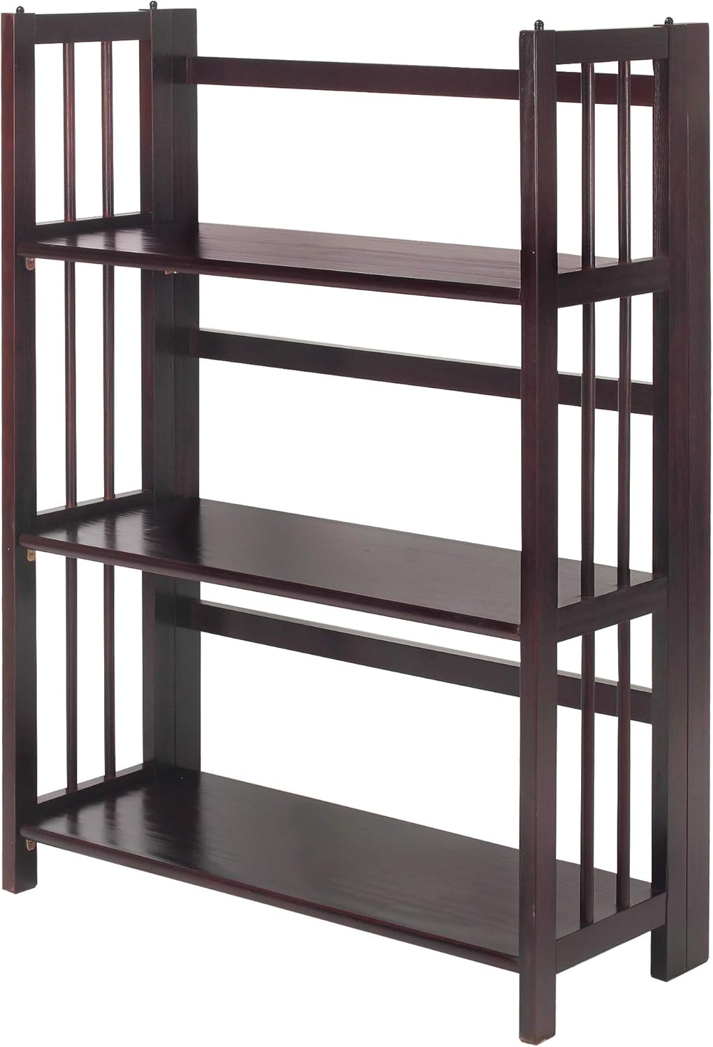 3-Shelf Folding Stackable Bookcase, Mahogany N8150