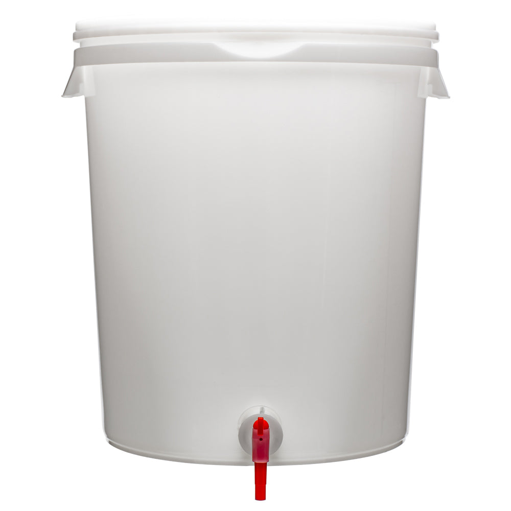 6 gal. Round White Plastic Beverage Dispenser V724735