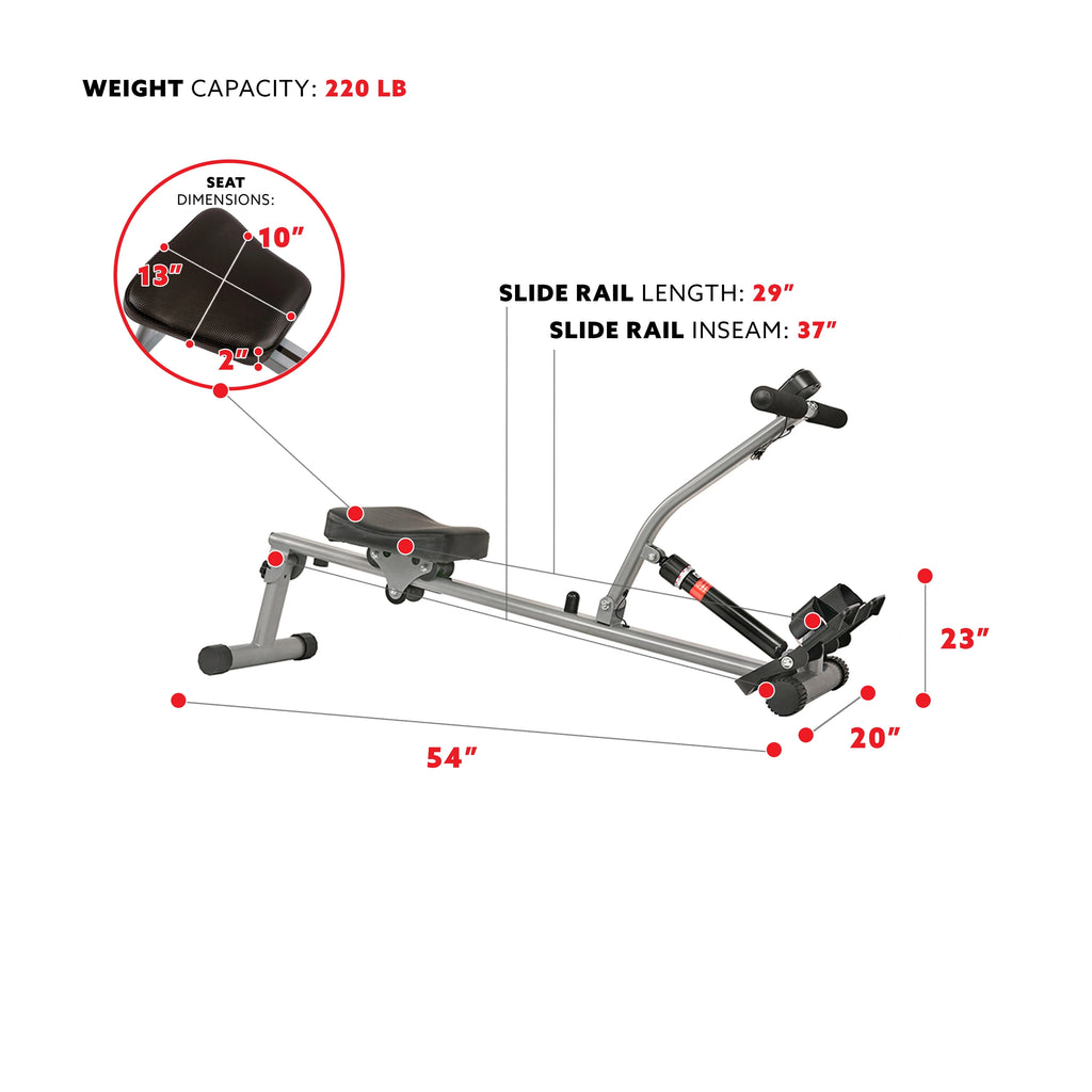 Rowing Machine with Digital Monitor and Adjustable Resistance D4629