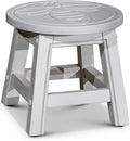 Antique White Carved Wooden Step Stool B53489