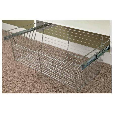 Chrome Closet Organizer Basket, 24 inch x 11 inch Q915344