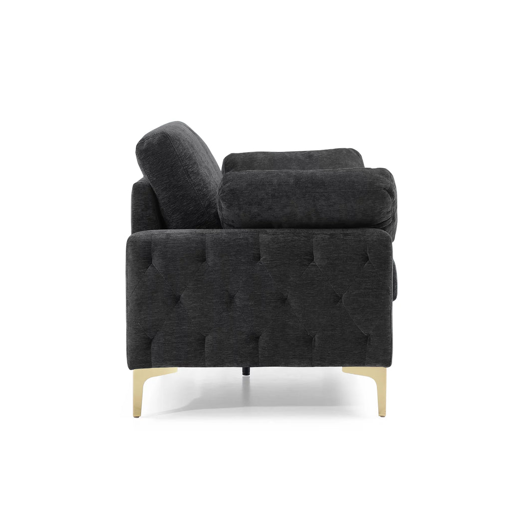 Chenille Upholstered 2 Seater Loveseat with Metal Legs J29207