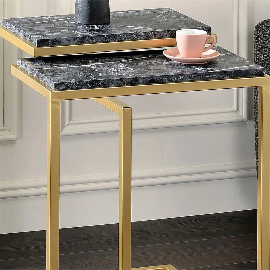Black 2-Piece Metal Nesting Table A6316