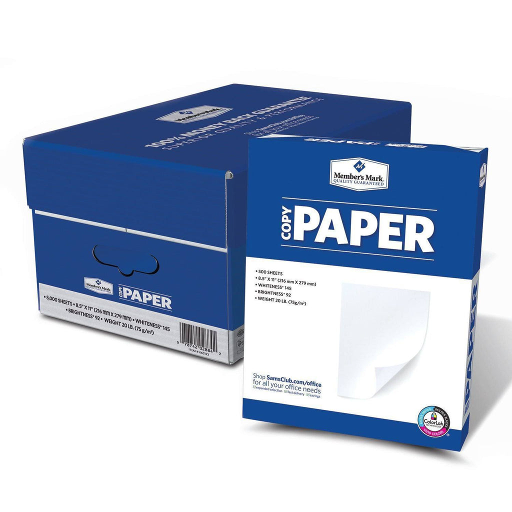5000 Sheets 20lb Copy Paper 92 Bright 8-1/2 x 11 C865400