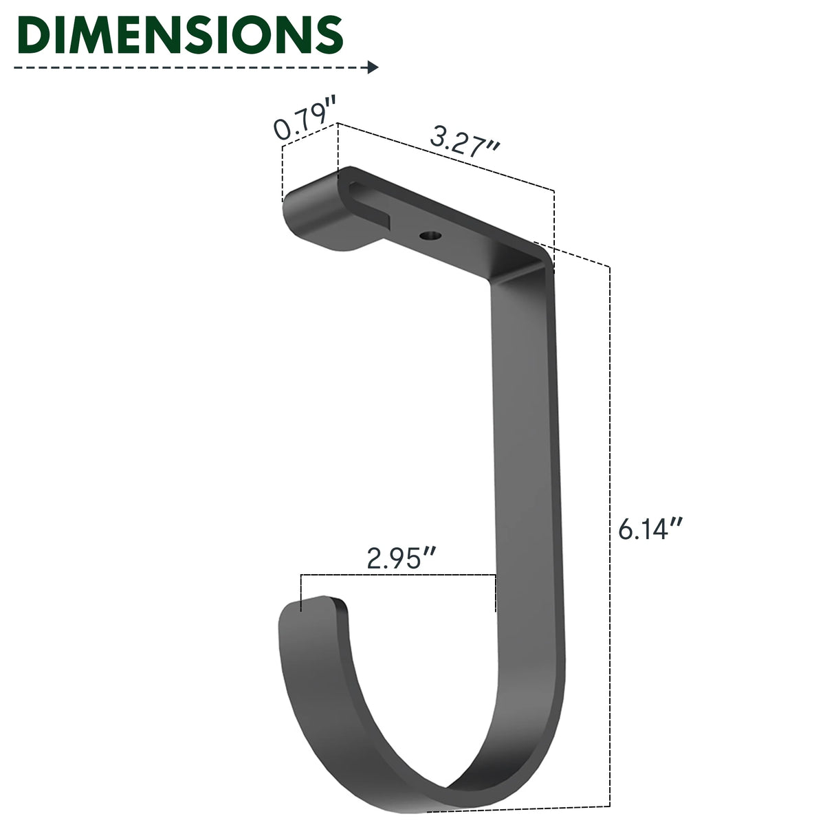 Black Set of 4 Flat Hooks L1742