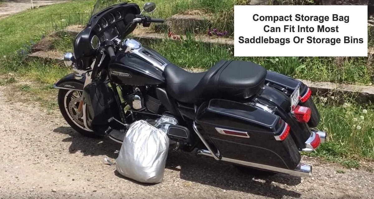 Motorcycle Cover with Reinforced Securing Straps and Storage Bag G5553