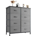 Black 6 Fabric Drawer TV Stand O3934