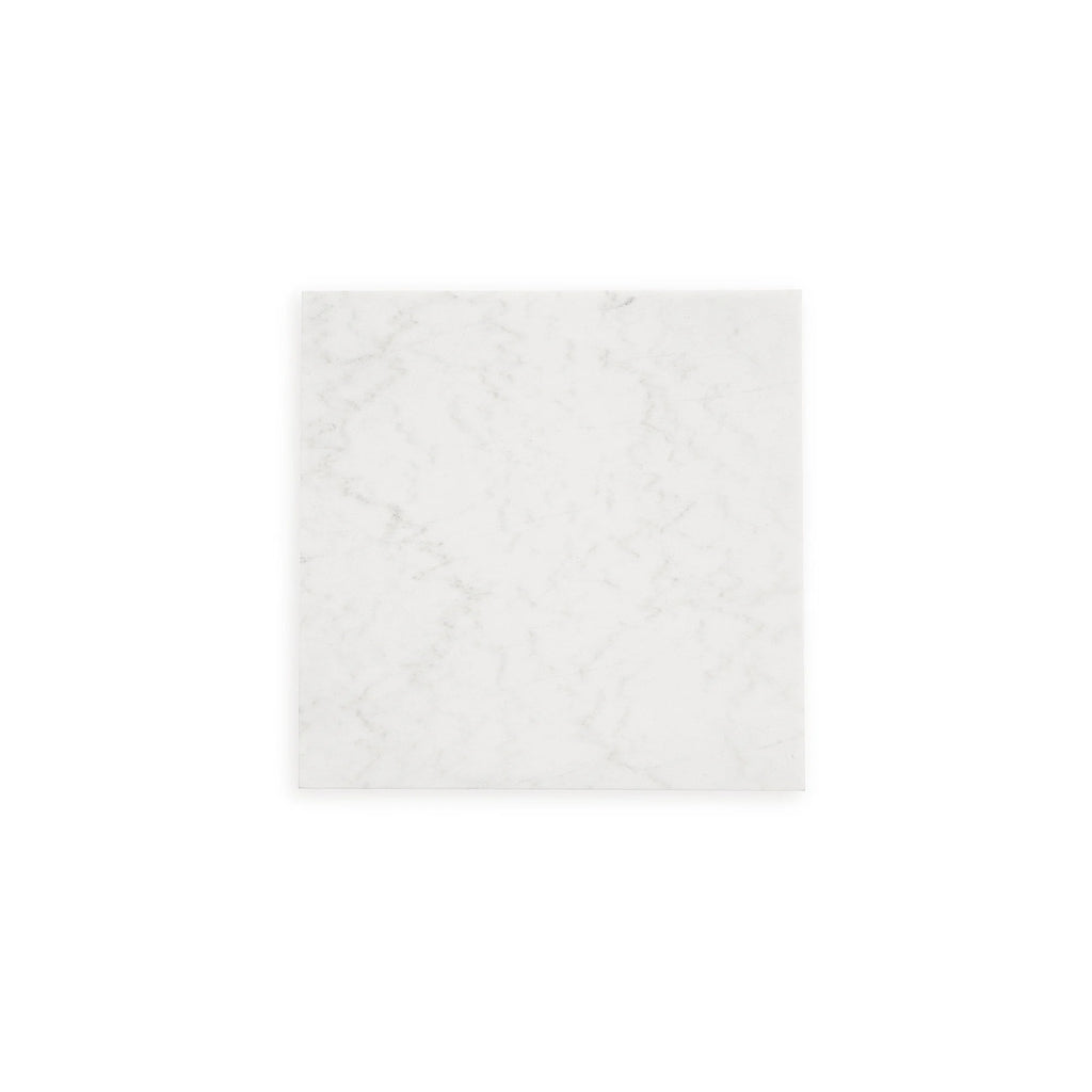 Square Accent Table with White Marble Tabletop C985